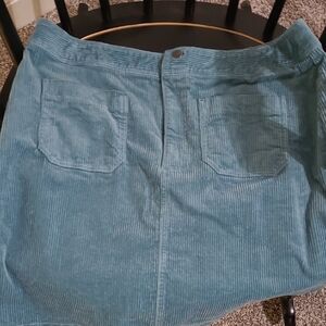Teal Corduroy Skirt Loft
